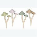 Youngs Ceramic Mushroom Garden or Pot Stake, Assorted Style - Set of 4 73927